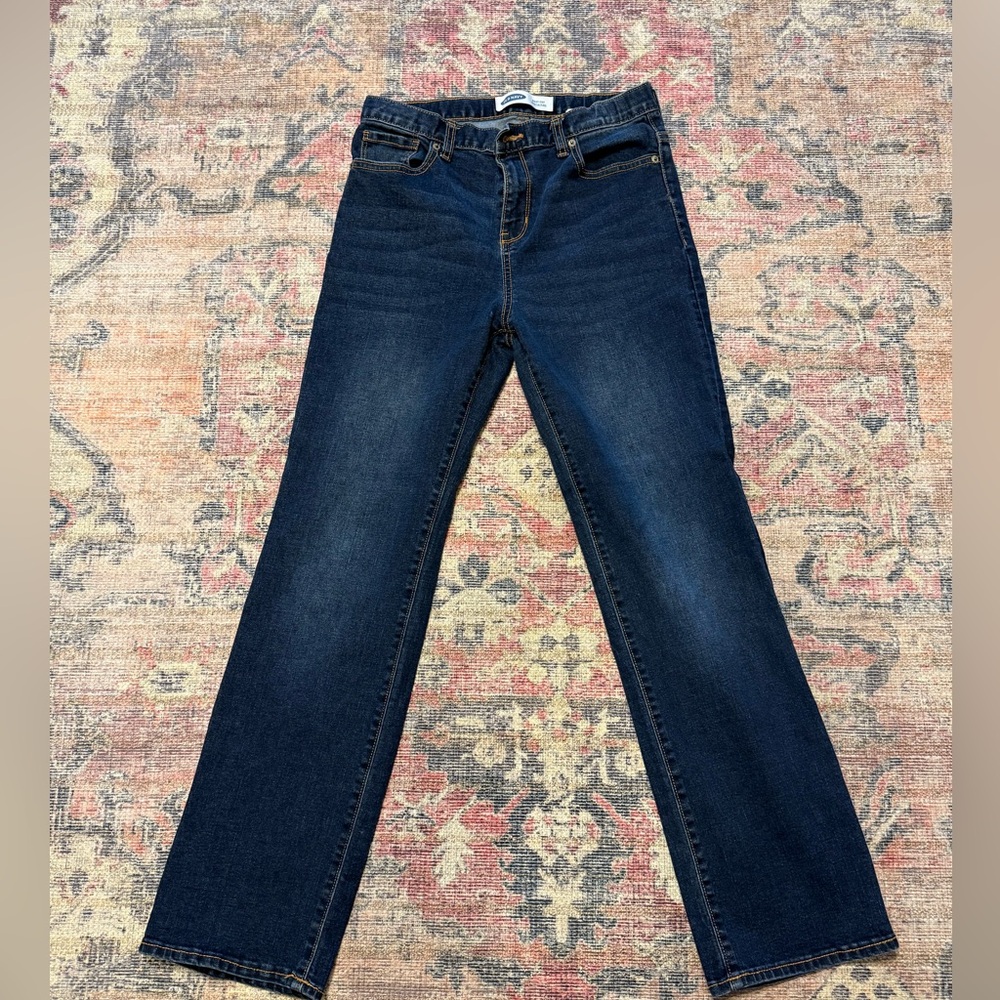 Old Navy Boys Boot Cut Jeans Built In Flex Dark Wash Size 16 Adjustable